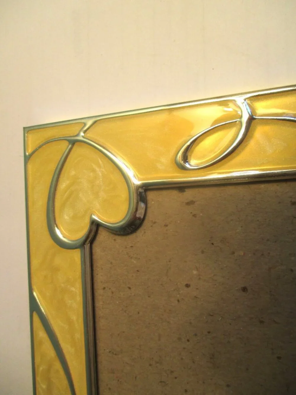 *Yellow and Silver Heart Design Picture Frame - Tabletop Or Wall Display